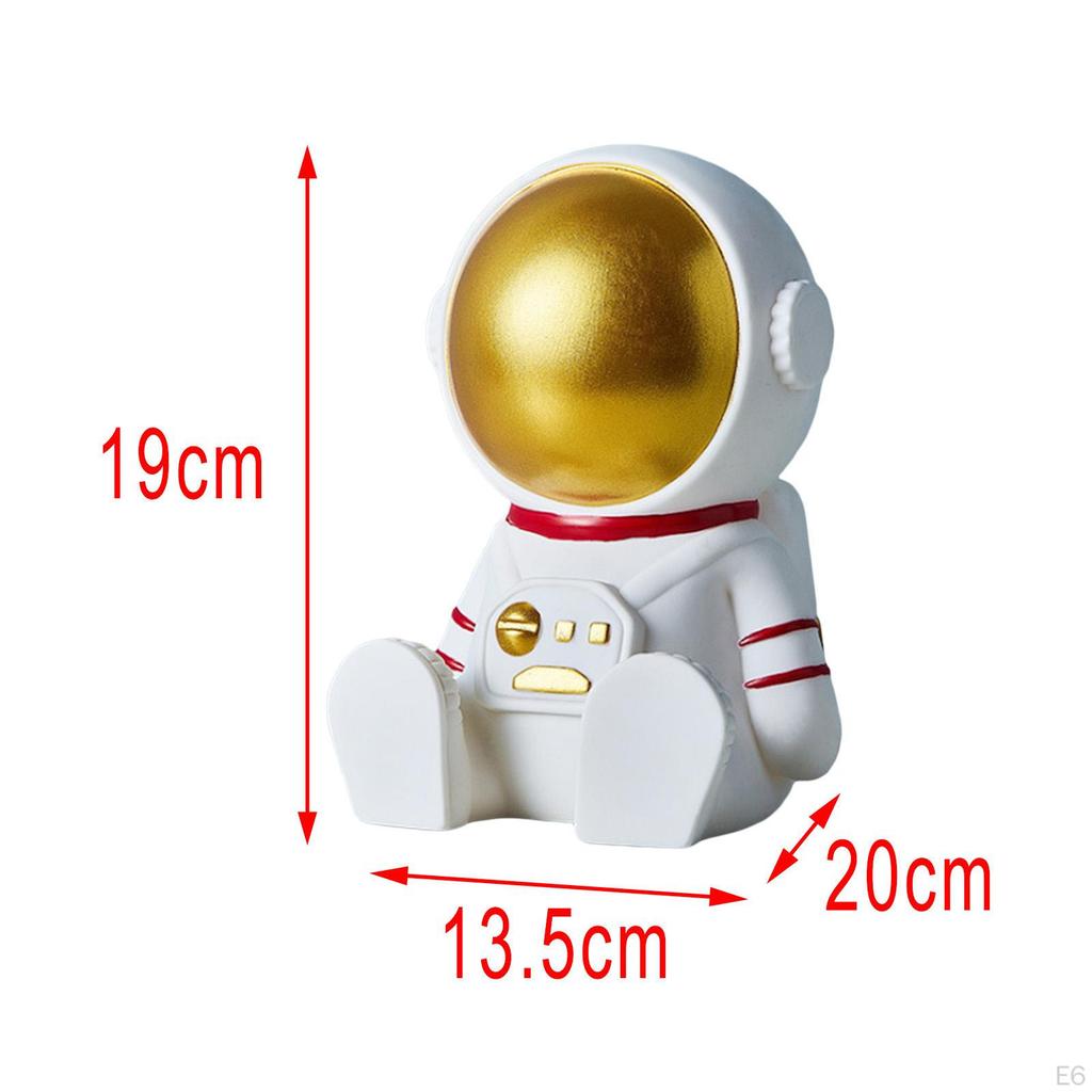Creative Astronaut Piggy Ornament Coin Box Statue Sculpture Saving Pot for Home Decor