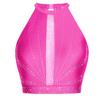 Top Cropped Lyrical Dance Feminino Brilhante com Strass Sem Mangas Costas Vazadas Regata Fantasia de Dança do Ventre