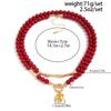 Goth Love Heart OT Buckle Pendant Choker Necklace for Women Vintage Red Plastic Beads Chain Daily Jewelry Gift