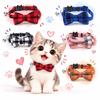 Bowknot Cat Collar Plaid Kitten Collar Decorative Bowtie Collar  Kitty
