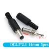 5PCS DC Power Connector pin 2.5x5.5mm Female Plug Jack + Male Plug Jack Socket Adapter PCB Mount DIY Adapter Connector 5.5x2.5