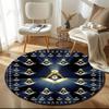 1pc The square and compass of Freemasonry Round carpet Painted Printed circular carpet, home door mat, outdoor travel protection carpet