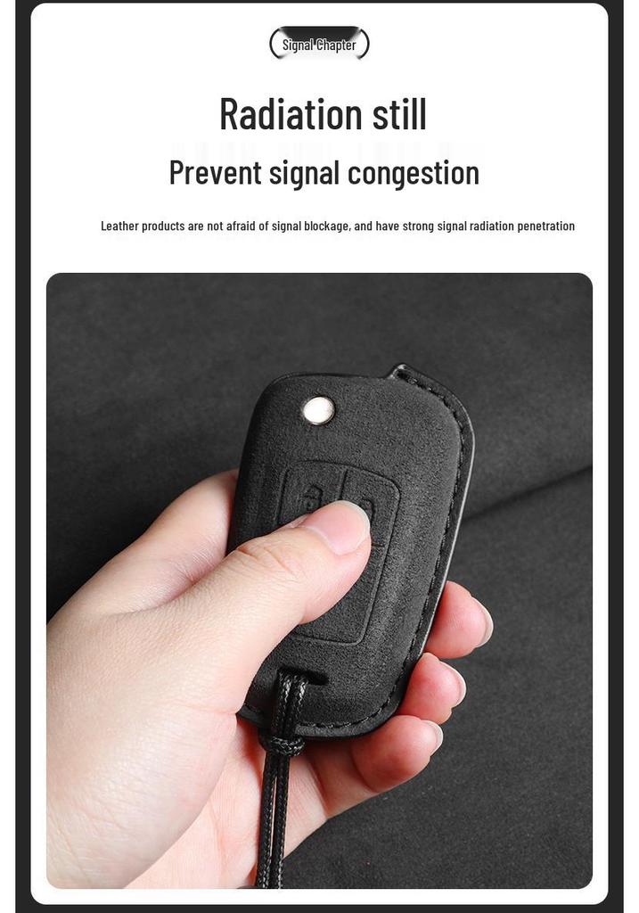 Chevrolet Key Cover for Cavalier, Malibu, Cruze, Trax, Monza, Sail – 3D Suede, Orange