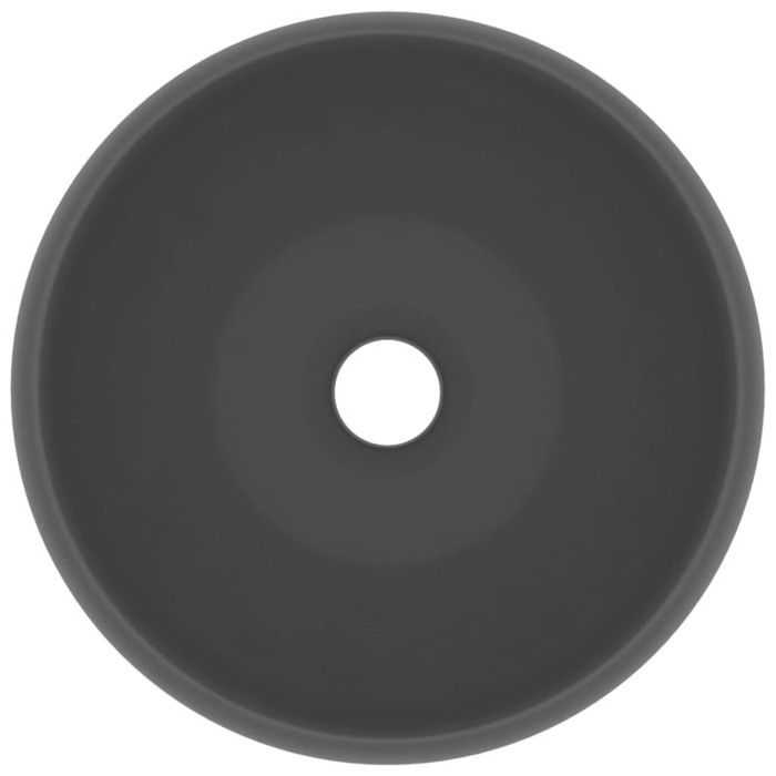VidaXL Lavabo Rond de Luxe Vasque à Poser de Toilette Lave-mains de Salle de Bain Cuisine Vestiaire Maison Intérieur Gris 147005