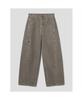 Saendeusaundeu (Unisex) Wide Balloon Fit Work Denim Khaki