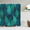 Green Plant Leaves Shower Curtains Bath Curtain Bathroom 3d Printed Fresh Waterproof Polyester Cloth With Hooks Home Decor Mat