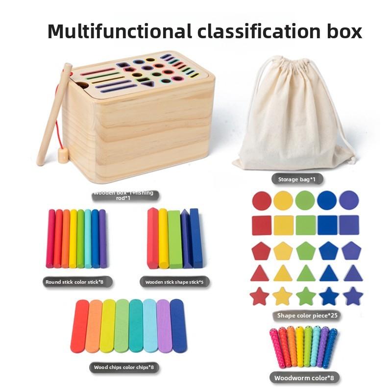

Wooden Sorting Box For Kids With Shape And Color Matching Educational Toy For Early Learning Basic