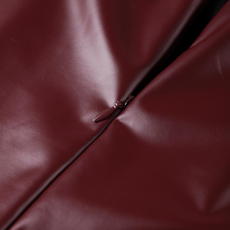 Damen Sexy Rückenfreies Slim Sling Lederkleid Mode Ärmellos Reißverschluss Paket Hüfte Lange Kleider Party Abend Robe