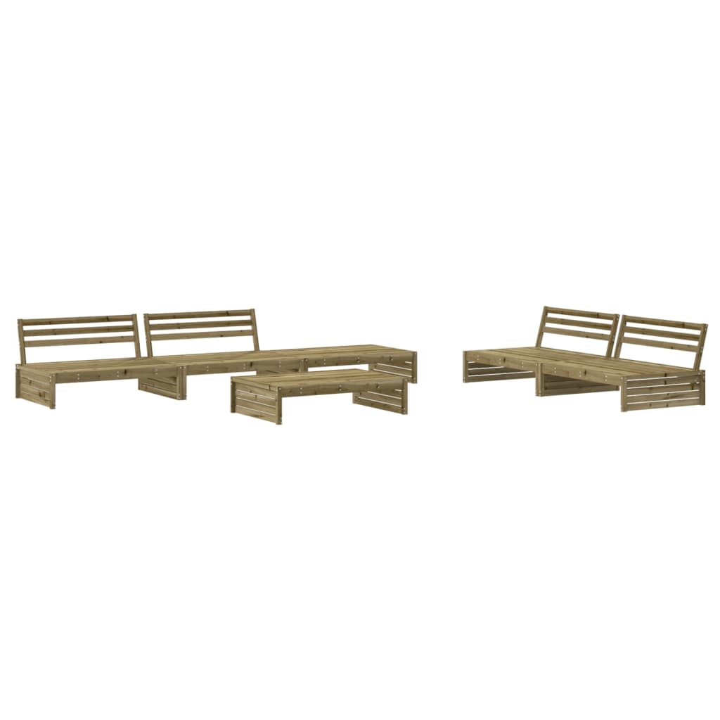 6 Piece Garden Lounge Set with Cushions Pressure Treated Pine Wood
