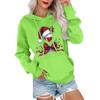 Women's Casual Comfortable Neck Hooded Long Sleeve Christmas Print Warm Sweatshirt