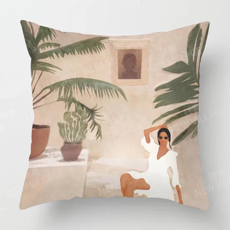 

Скандинавский Осенний Домашний Декор Осеннее Украшение Наволочка для Подушки Диванная Наволочка Современная Гостиная 66x66cm небесно-голубой