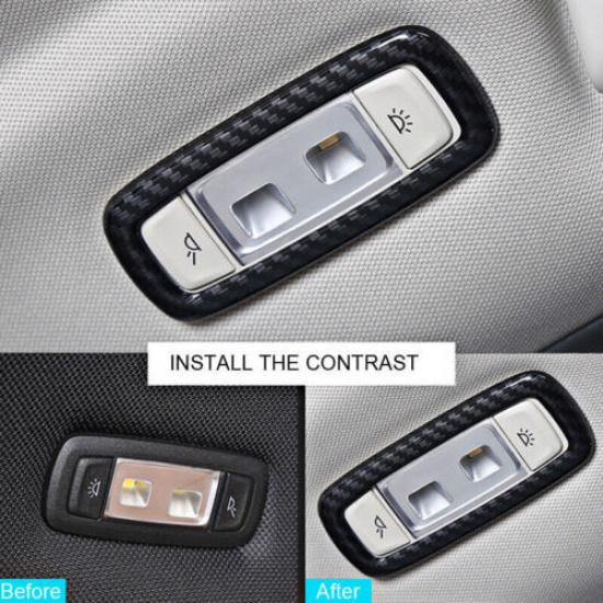 For BMW X3 G01 2018-2022 Carbon Fiber Rear Reading Lamp Light Frame Cover Trim