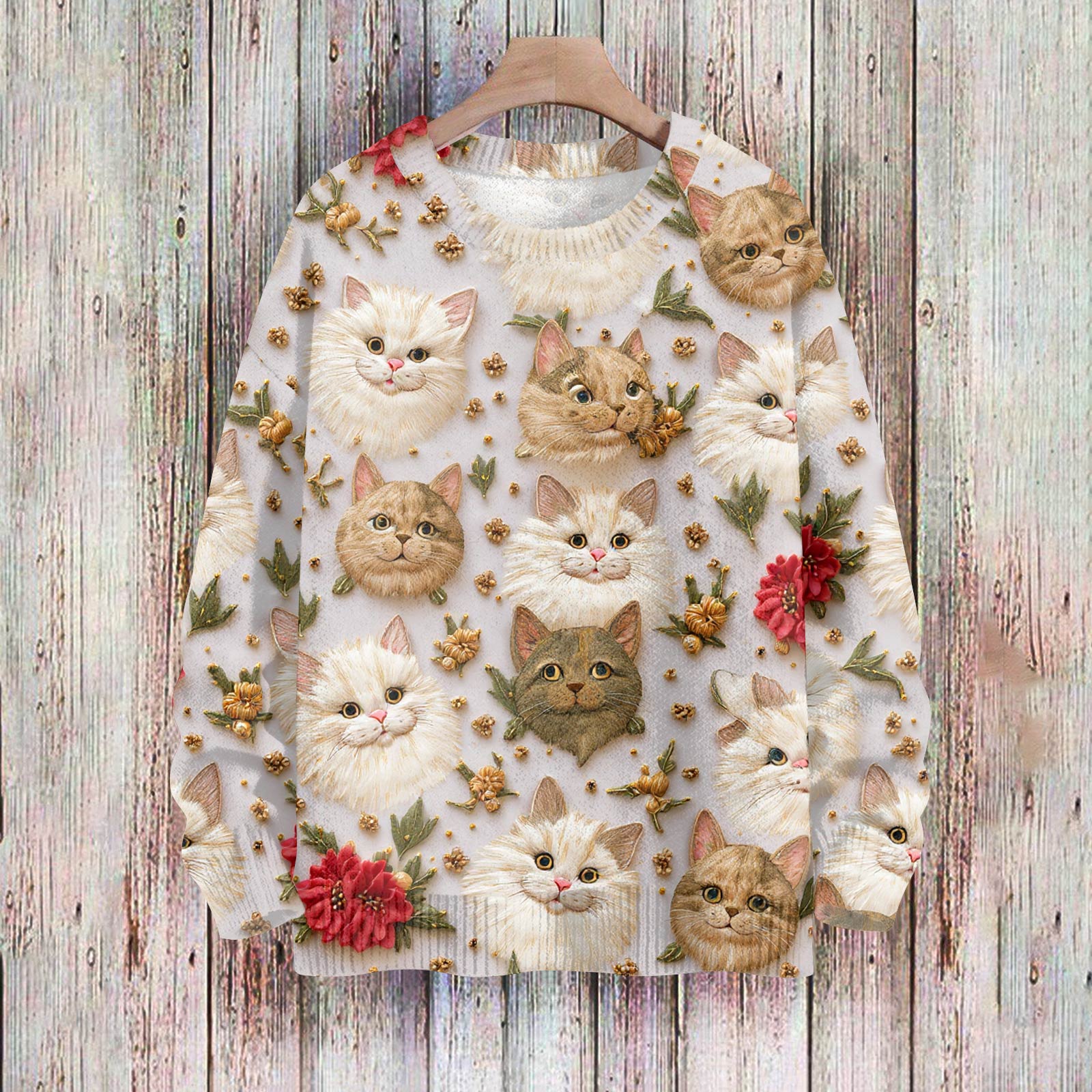 

Рождественские толстовки для женщин Вязаный свитер Милая рубашка Осенний свитер с круглым вырезом Топы M