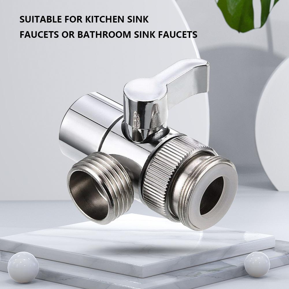 3 Way Water Tap Connector Leak-Proof Faucet Diverter Valve Faucet Connector Splitter Easy-to-Install for Bathroom Kitchen