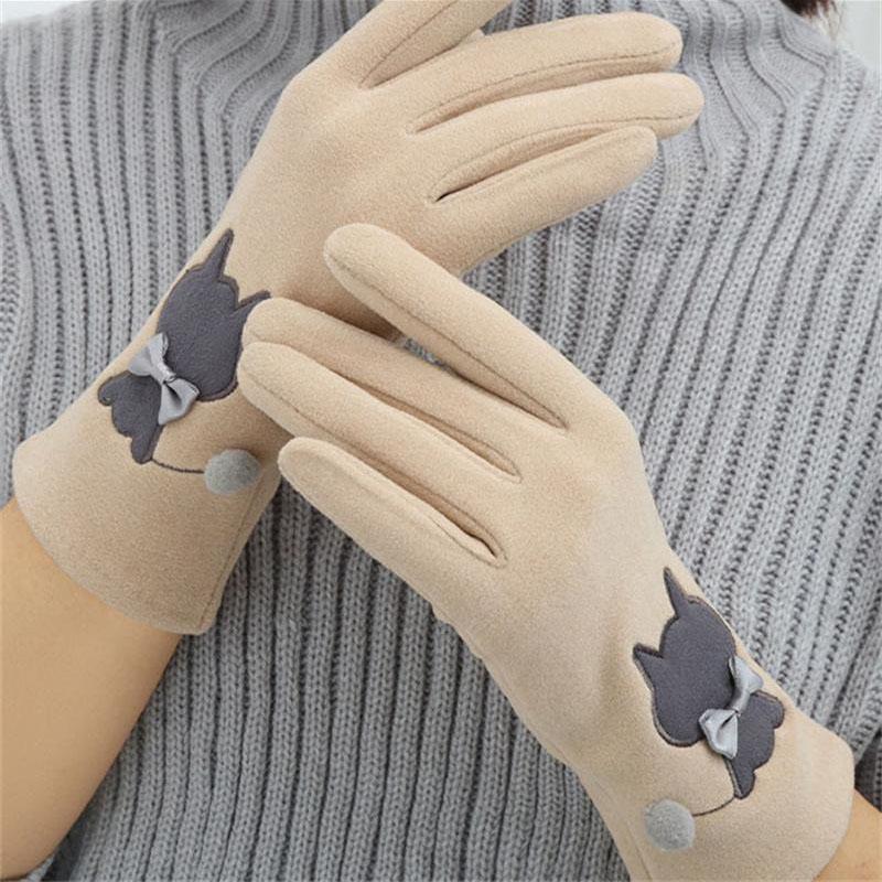 Herfst Winter Warme Handschoenen voor Vrouwen Fleece Rijhandschoenen Koudebestendige Handschoenen Studenten Handschoenen Touchscreen Handschoenen