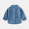 Camisa de Mezclilla para Niños Manga Larga Algodón Lavado Informal Botones Arriba Top de Primavera para Niños