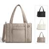 Nylon Puffer Tote Bag for Women Multiple Pockets Large Capacity Quilted Crossbody Bag Casual Water-resistant Commuting Bags