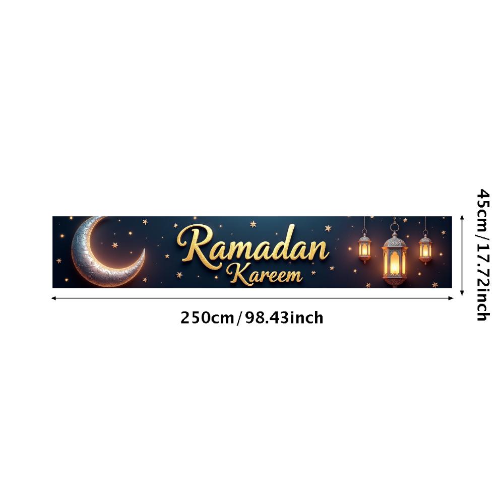 Bannière Ramadan Kareem Toile de fond Lanternes Lumières Décoratif Festival Fête Événement Célébration Graphique Décor Islamique Arrière-plan