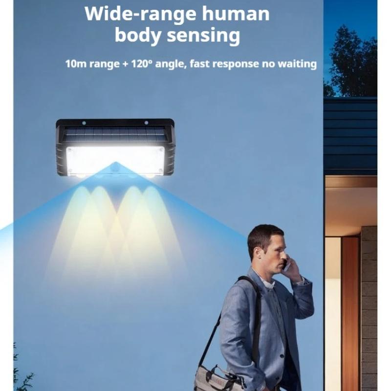 Solar Powered Human Body Motion Sensor Wall Light, Waterproof Outdoor Garden Light, Yard Street Wall Mount Lighting Security Lamp