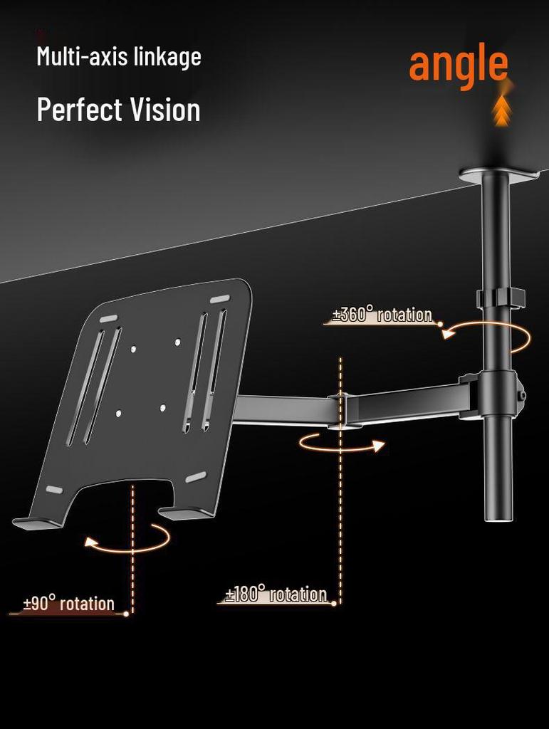 Laptop Stand with Adjustable Monitor Arm for Single/Dual Screens - Rotating and Lifting Functionality