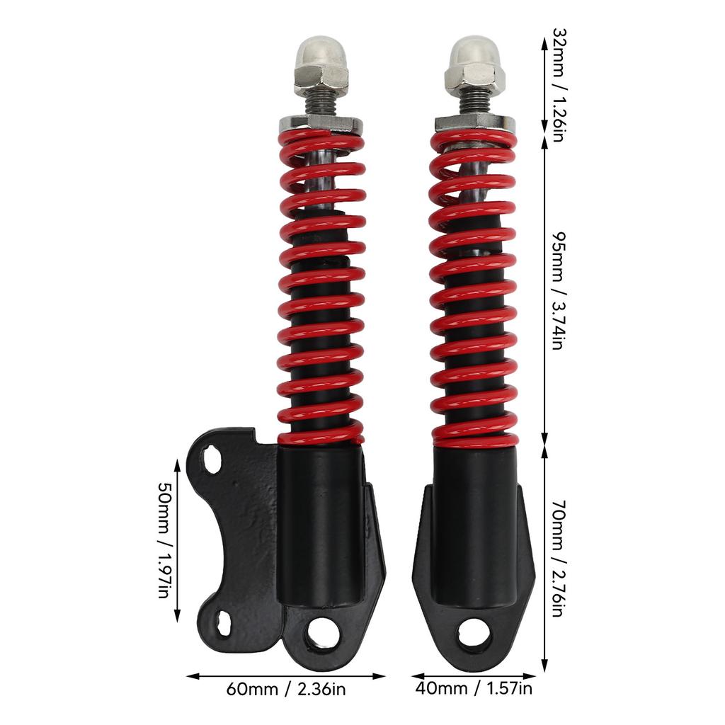 Scooter Shock Absorber Stainless Steel Spring Black Red Safe Stable Front Fork Shock Damper for 8/10 Inch Scooter