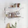 VidaXL Wall Shelves 2 Pcs 50x30x3 Cm Silver Stainless Steel, Floating Shelf, Wall Display Shelf, Panel 30285