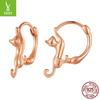 S925 Sterling Silver Cat Ear Buckle Female, Cute Fun Animal Earrings Earrings Sce1488
