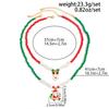 2pcs Set Trendy Cartoon Santa Claus Elk Christmas Tree Pendant  Imitation Pearl Beaded Fold Wear Necklace Women Jewelry Set Gift