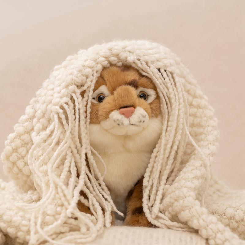 2030Cm Simulation Wild Animal Lynx Plush Toy Stuffed Sitting Spotted Brown Plushie Appeasing Gift