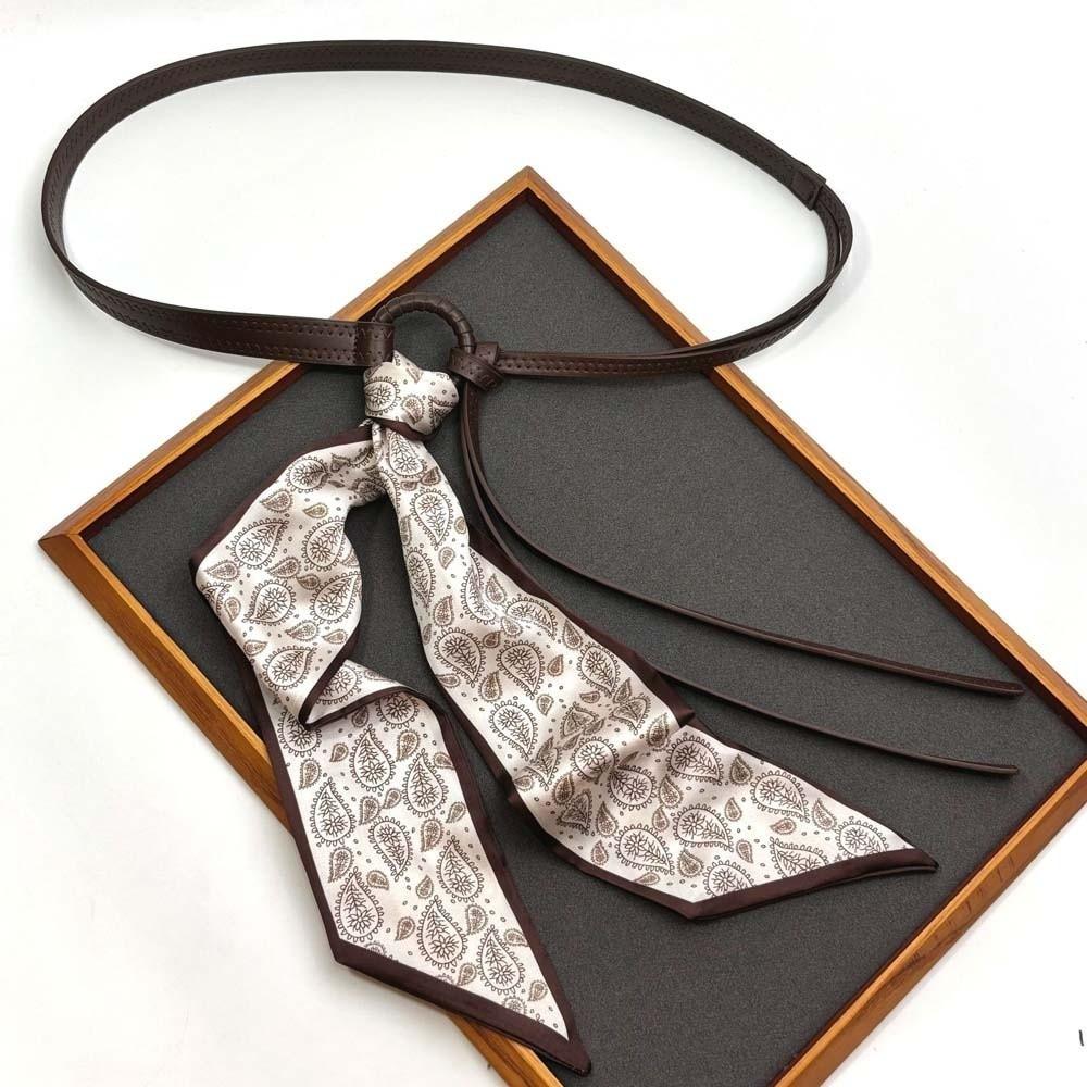 Adjustable Cashew Printed Belt Ethnic Style Silk Tie Design Belt Retro Jacquard Waistband Gift