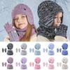 Warm Children's Hat Neck Scarf Gloves Set Fleece Lined Touchscreen Gloves  for Boys and Girls