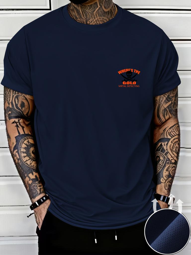 Unisexs Summer Comfort Roundneck Shortsleeve Tshirt Lightweight Breathable Fabric Pirate Print Tshirt Casual Shirt