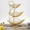 European Style Three-Tier Fruit and Snack Storage Rack for Living Room Coffee Table