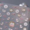 New Grid Relief Rococo Kitten Sweet Bow Japanese Cute Cartoon Waterproof Nail Sticker
