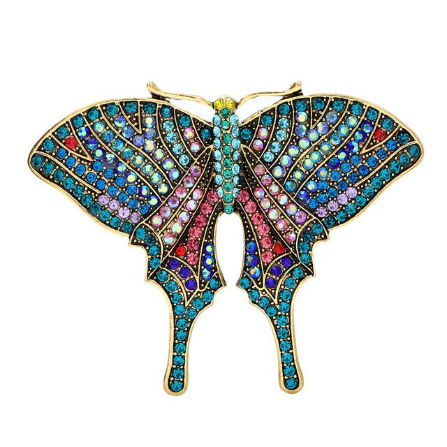 Rhinestone Butterfly Brooches For Women Beautiful Insect Pin 2 Colors Available Vintage Fashion Winter Accessories