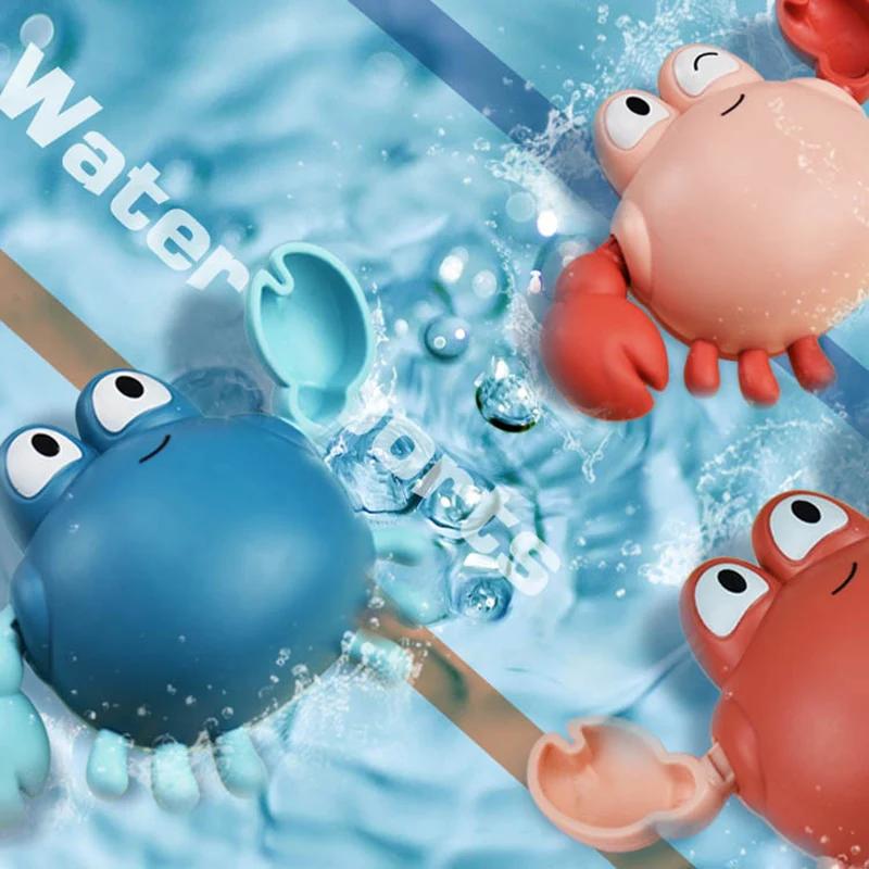 1Pcs Bath Toys Cute Crab Baby Shower Baby Wind Up Swim Play Toy Swimming Pool Acssories Baby Play Beach Water Toys
