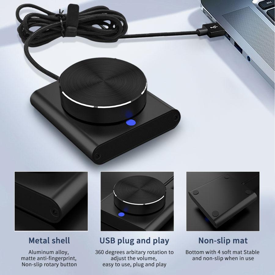 USB Computer Volume Controller Adjuster PC Speaker Audio Volume Control 2 Mode Multimedia Control with USB Cable For Win/Mac IOS