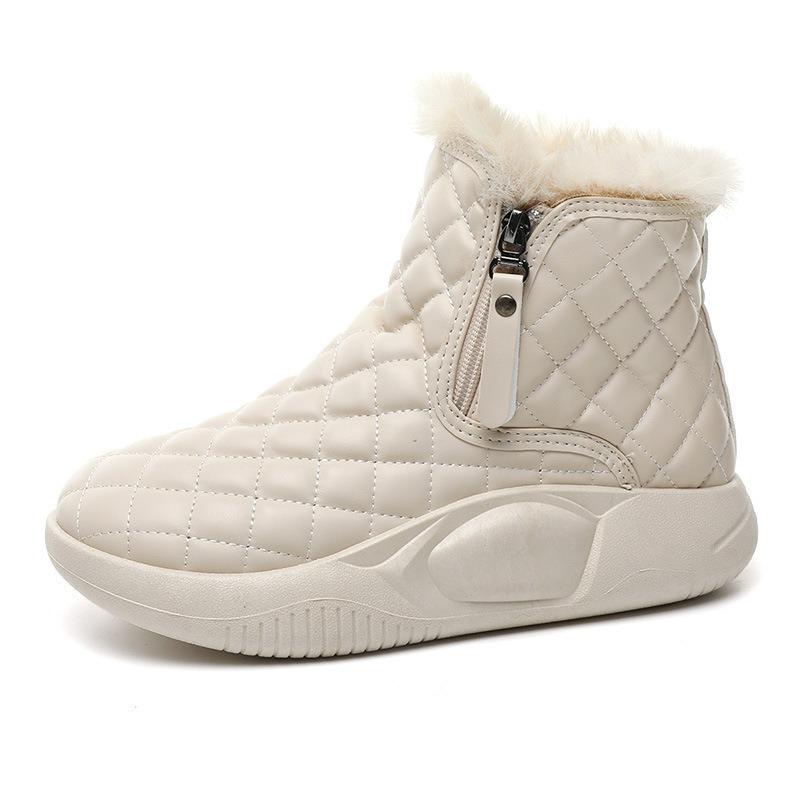 Snow Boots Women's New Winter Women's Cotton Shoes Sports Non-slip Girls Fashion Velvet Thickened Medium Boots