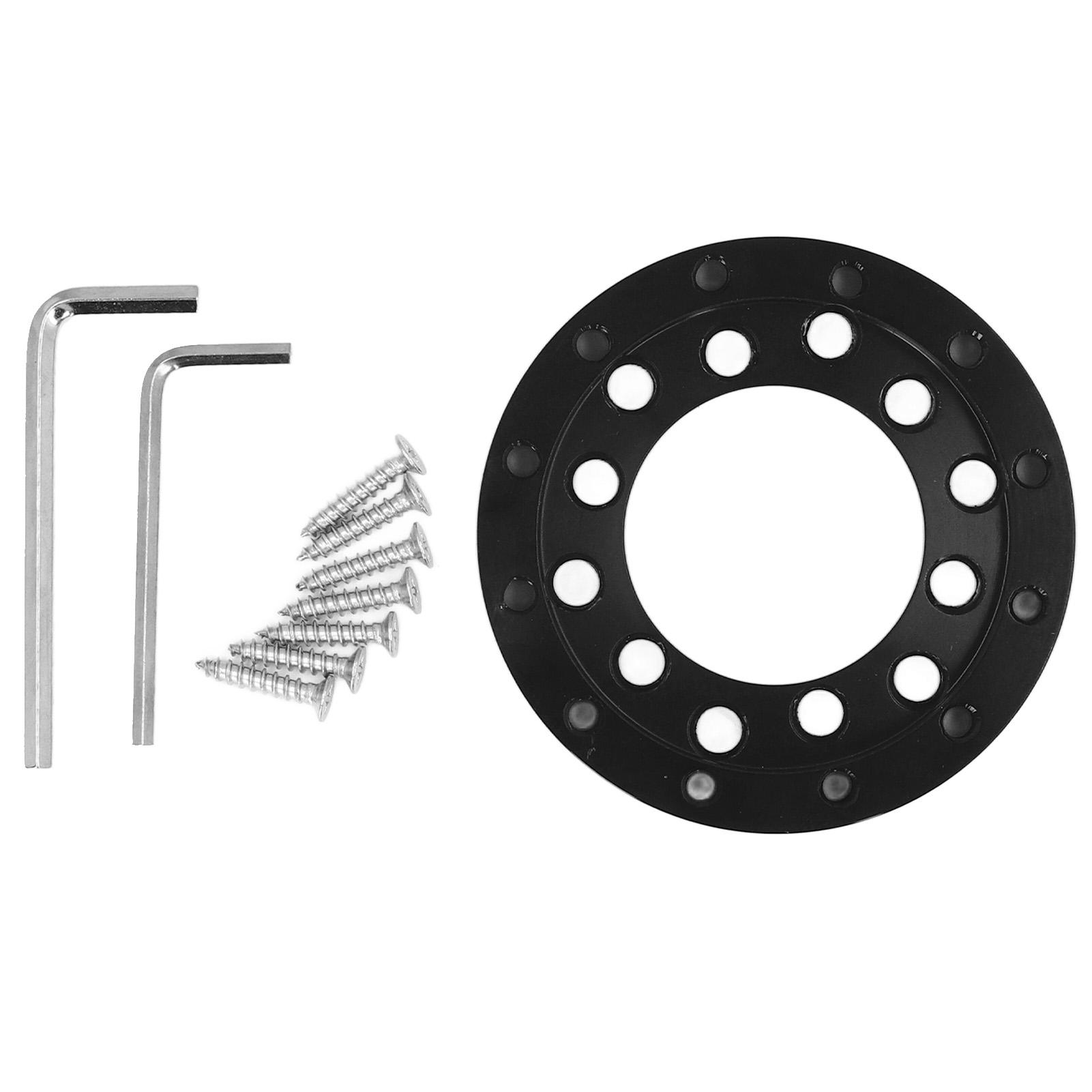 

Адаптерная пластина для рулевого колеса из сплава, черные сменные аксессуары, адаптер для рулевого колеса для игр в автомобиле 70mm/2.76in