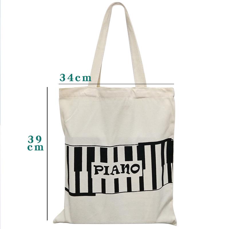 White Portable Roll-Up Piano Instrument Tote Bag