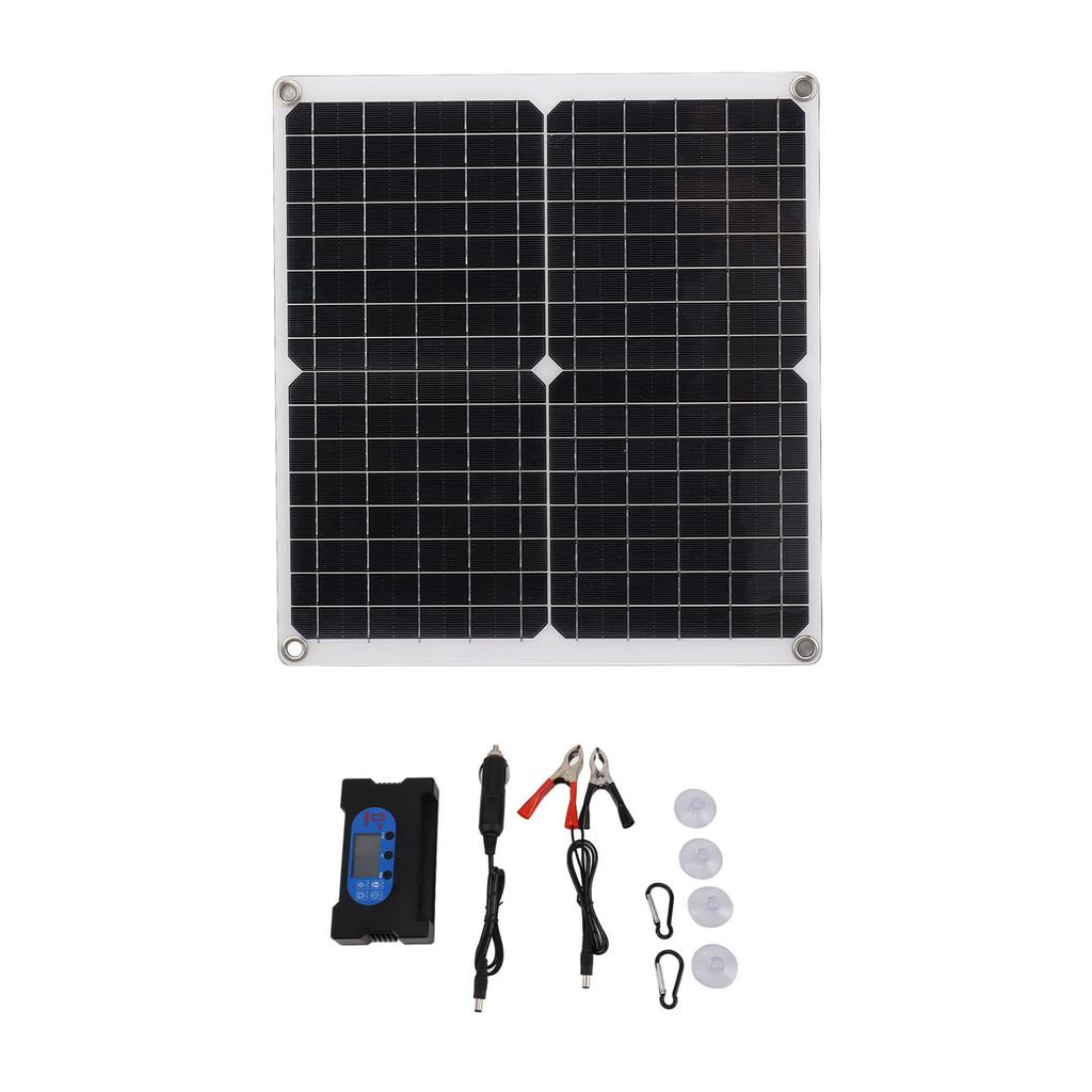 Solar Panel Charge Controller Set Monocrystalline Silicon 25W 10A Fast Charging Battery Free Drive
