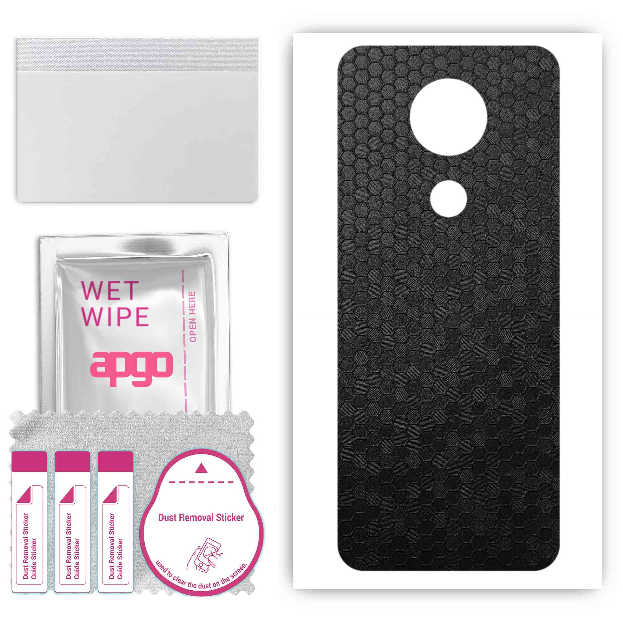 

apgo Захисна наклейка для задньої панелі, сумісна з Nokia C5 Endi, Wrap Film, Foil, Vinyl - Pattern Black Honeycomb