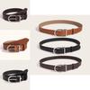 Women Leather Belt With Square Alloy Buckle And Adjustable Length