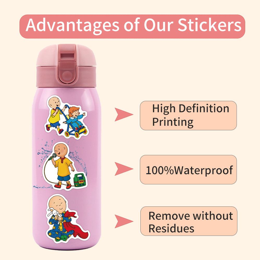 55 New Caillou Cards Made of Animated Graffiti Stickers Scooter Water Cup Cartoon Stickers