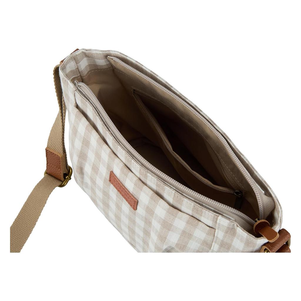 Thora Women's Gingham Check Shoulder Bag, 11915-LBE (Light Beige)