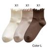 3 Pairs/Lot Cute Socks For Women New Japanese Style Breathable Girls Short Socks Kawaii Solid Socks Frilly Ruffle Socks Casual