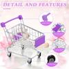 3 Stück Mini-Einkaufswagen Kleiner Supermarkt-Wagen Modell Metall-Aufbewahrungswagen Kawaii-Puppen-Ausstellungsständer Schreibtisch-Tischdekoration Niedlich
