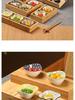 Bamboo Nine-Compartment Snack Tray for Dried Fruits and Hot Pot Side Dishes