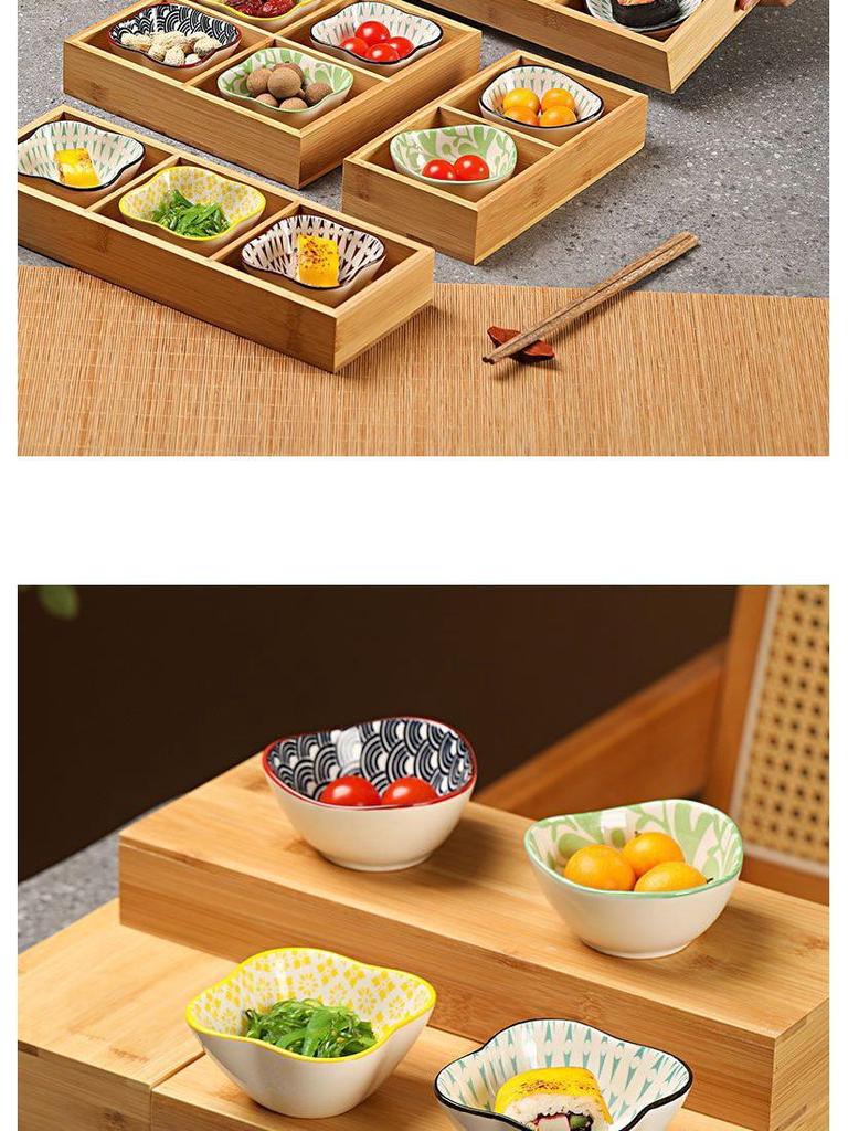 Bamboo Nine-Compartment Snack Tray for Dried Fruits and Hot Pot Side Dishes