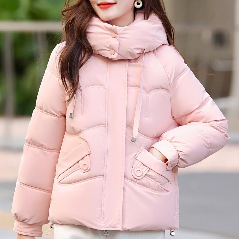 

Модное зимнее пальто женское теплое парки с капюшоном повседневное свободное толстое женские куртки 2XL розовый